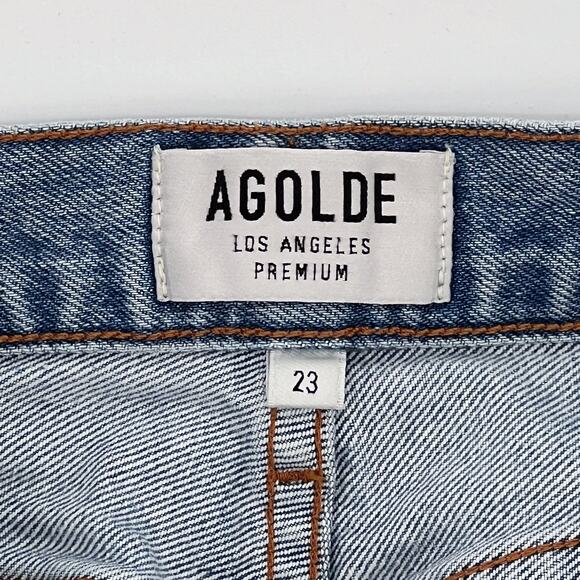AGOLDE Remy High Rise Straight Jeans Women’s Size 23 Renewable Raw Hem - Picture 4 of 6
